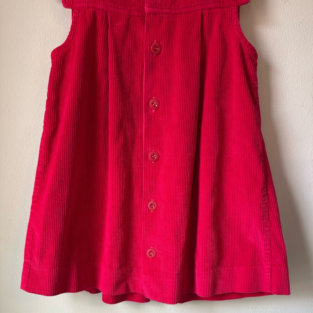 Mine Alone Raspberry Corduroy Pleated Pinafore Dress Size 4T - Picture 9 of 16